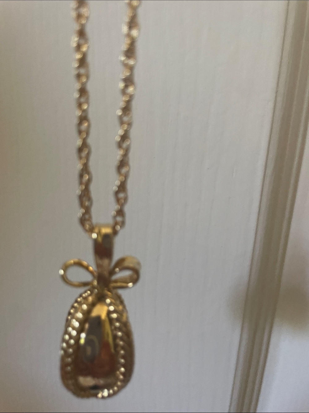 Joan Rivers Gold-Tone Rope Edge Oval Pendant Necklace nwt